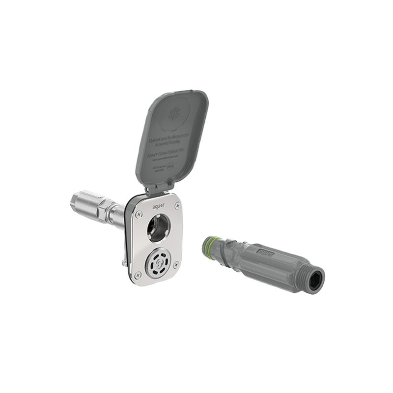 Aquor صنبور خارجي مقاوم للصقيع Aquor House Hydrant V2+، صمام مضاد للشفط مع توصيل سريع، صنبور جدار مقاوم للصقيع، عمود 4 بوصة، عمق تركيب 5-9/16 بوصة، رمادي داكن - Image 1